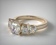 1ctw Asscher Four Prong-Set Engagement Ring in 14K Yellow Gold 2.00mm Width Band (Setting Price) | James Allen