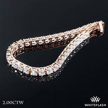 2.00ctw 14k Rose Gold Four-Prong Classic Diamond Tennis Bracelet | Whiteflash