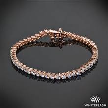 2.00ctw 14k Rose Gold "Three-Prong" Diamond Tennis Bracelet | Whiteflash