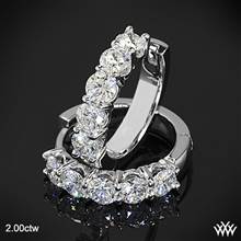 2.00ctw 18k White Gold "Shared-Prong" Diamond Hoop Earrings | Whiteflash