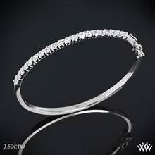 2.50ctw 14k White Gold "Shared-Prong" Diamond Bangle | Whiteflash