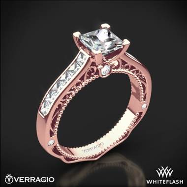 20k Rose Gold Verragio AFN-5029P-4 Princess Channel-Set Diamond Engagement Ring