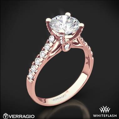 20k Rose Gold Verragio ENG-0375 4 Prong Pave Diamond Engagement Ring
