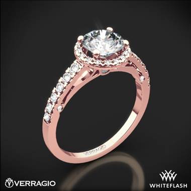 20k Rose Gold Verragio ENG-0386 Bead-Set Halo Diamond Engagement Ring