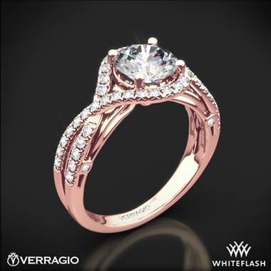 20k Rose Gold Verragio ENG-0405 4 Prong Bypass Diamond Engagement Ring