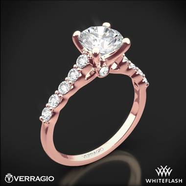 20k Rose Gold Verragio ENG-0410SR Shared-Prong Cathedral Diamond Engagement Ring