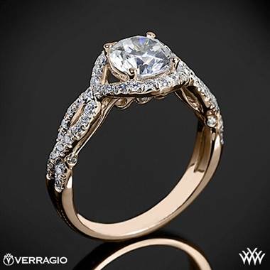 20k Rose Gold Verragio INS-7040R Twisted Bypass Diamond Engagement Ring