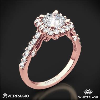 20k Rose Gold Verragio INS-7047 Cushion Halo Diamond Engagement Ring