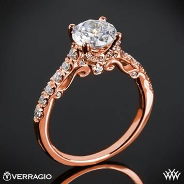 20k Rose Gold Verragio INS-7054 X-Prong Pave Diamond Engagement Ring
