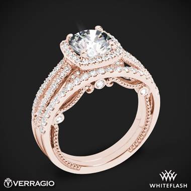 20k Rose Gold Verragio INS-7069 Diamond Wedding Set