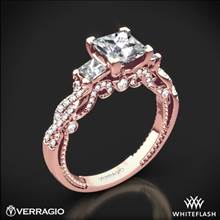 20k Rose Gold Verragio INS-7074P Beaded Braid Princess 3 Stone Engagement Ring | Whiteflash