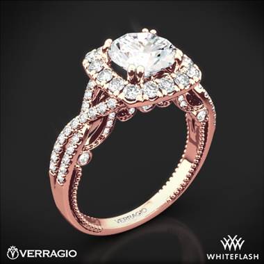 20k Rose Gold Verragio Insignia INS-7086CU Halo Diamond Engagement Ring