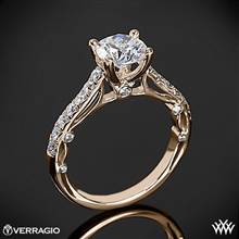 20k Rose Gold Verragio PAR-3074 Bead-Set Cathedral Diamond Engagement Ring | Whiteflash
