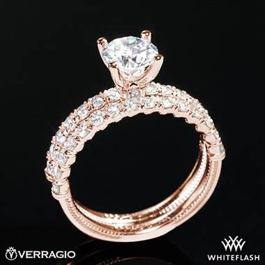 20k Rose Gold Verragio V-950 Renaissance Diamond Wedding Set