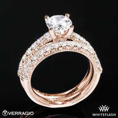 20k Rose Gold Verragio V-951 Renaissance Diamond Wedding Set