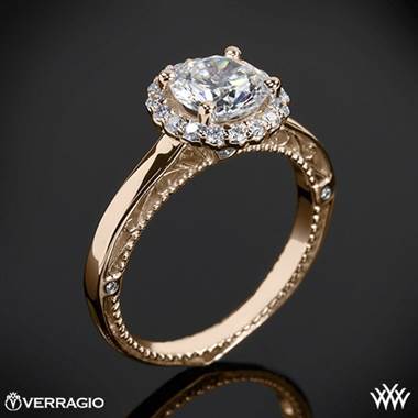 20k Rose Gold Verragio Venetian Centro AFN-5019R-1 Halo Engagement Ring