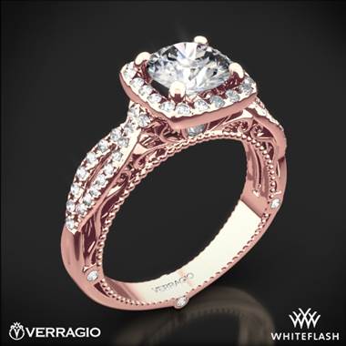 20k Rose Gold Verragio Venetian Lido AFN-5005CU-2 Cushion Halo Diamond Engagement Ring