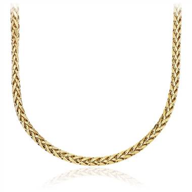 22" Men's Diamond Cut Square Franco Chain in 14k Yellow Gold (4 mm)