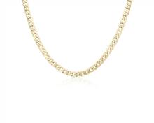 22" Men's Flat Beveled Curb Chain In 14k Yellow Gold (6.25 mm) | Blue Nile