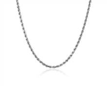 24" Men's Diamond Cut Rope Necklace In 14k White Gold (4.25 mm) | Blue Nile
