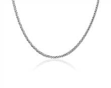 24" Men's Wheat Chain Necklace In 14k Italian White Gold (3.1 mm) | Blue Nile