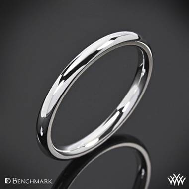 2mm 14k White Gold Benchmark "Comfort Fit" Wedding Ring