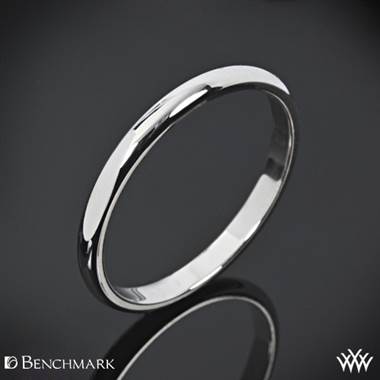 2mm 14k White Gold Benchmark "Half Round" Wedding Ring