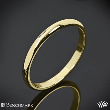 2mm 14k Yellow Gold Benchmark "Half Round" Wedding Ring
