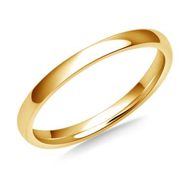 2mm Ladies High Polish Comfort Fit Wedding Band in 18K Yellow Gold