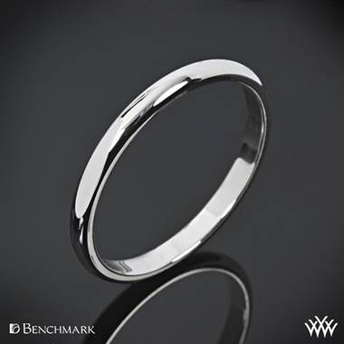 2mm Platinum Benchmark "Half Round" Wedding Ring
