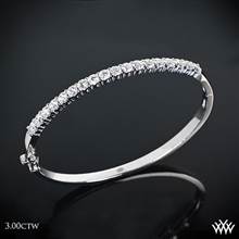 3.00ctw 14k White Gold "Shared-Prong" Diamond Bangle | Whiteflash