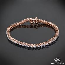 3.14ctw 14k Rose Gold "Three-Prong" Diamond Tennis Bracelet | Whiteflash