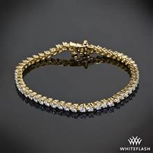 3.14ctw 14k Yellow Gold "Three-Prong" Diamond Tennis Bracelet | Whiteflash