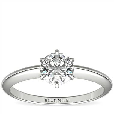 3/4 Carat Classic Six-Prong Solitaire Engagement Ring in 14k White Gold (I/SI2) Ready-to-Ship