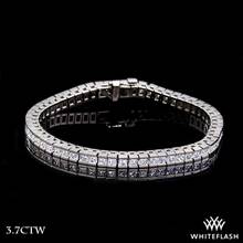 3.7ctw Platinum Princess Diamond Tennis Bracelet | Whiteflash