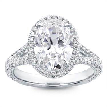 3 Row Pave Engagement Ring Setting