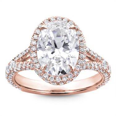 3 Row Pave Engagement Ring Setting