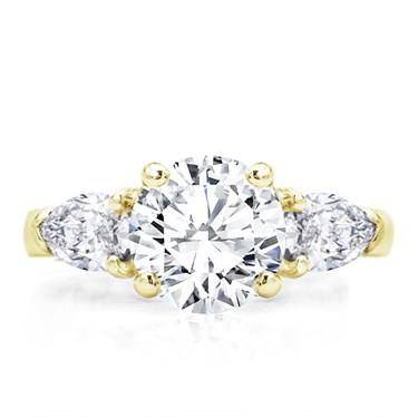3 Stone Engagement Ring Setting With Pears