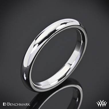 3mm 14k White Gold Benchmark "Comfort Fit" Wedding Ring