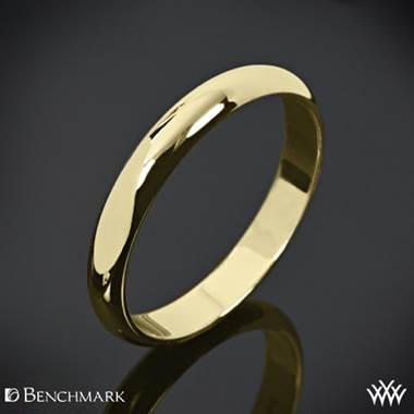 3mm 14k Yellow Gold Benchmark "Half Round" Wedding Ring