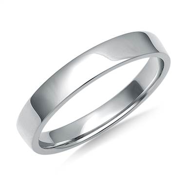 3mm Comfort Fit Wedding Band in 18K White Gold