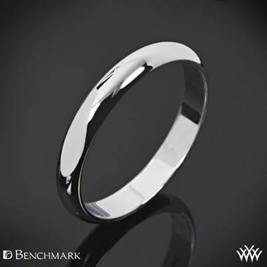 3mm Platinum Benchmark "Half Round" Wedding Ring