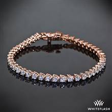 4.00ctw 14k Rose Gold "Three-Prong" Diamond Tennis Bracelet | Whiteflash