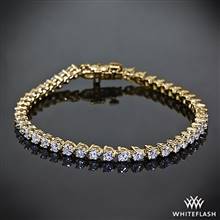 4.00ctw 14k Yellow Gold "Three-Prong" Diamond Tennis Bracelet | Whiteflash