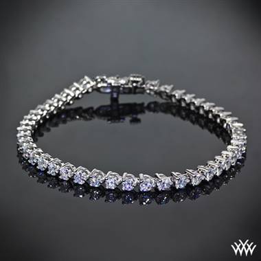 4.00ctw Platinum "Three-Prong" Diamond Tennis Bracelet