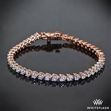 4.08ctw 14k Rose Gold "Three-Prong" Diamond Tennis Bracelet | Whiteflash