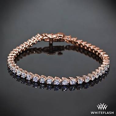 4.08ctw 14k Rose Gold "Three-Prong" Diamond Tennis Bracelet
