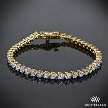 4.08ctw 14k Yellow Gold "Three-Prong" Diamond Tennis Bracelet | Whiteflash