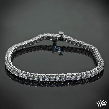 4.20ctw 14k White Gold "X-Prong" Diamond Tennis Bracelet