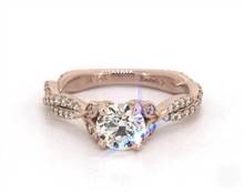 .41ctw Twisted Leaf Pave Engagement Ring in 14K Rose Gold 2.00mm Width Band (Setting Price) | James Allen